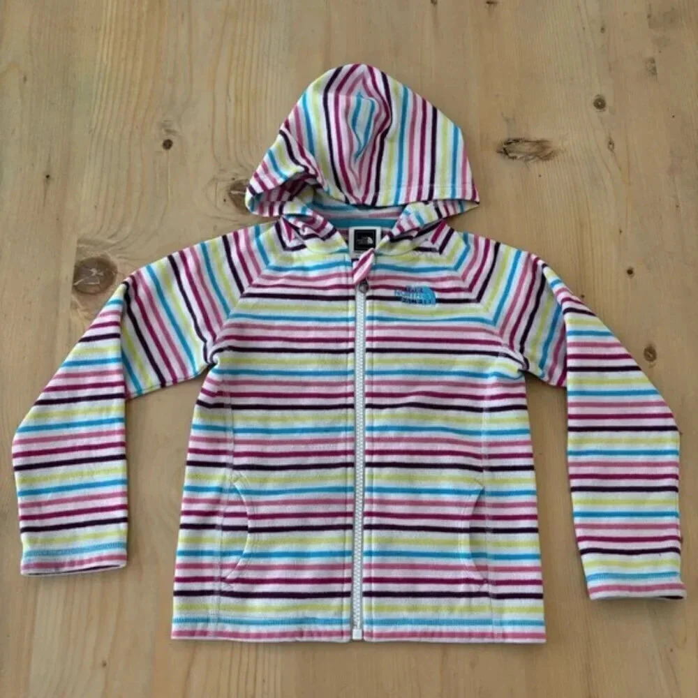 The North Face Girls 4T Zip Up Fleece Sweater Jacket With Hood